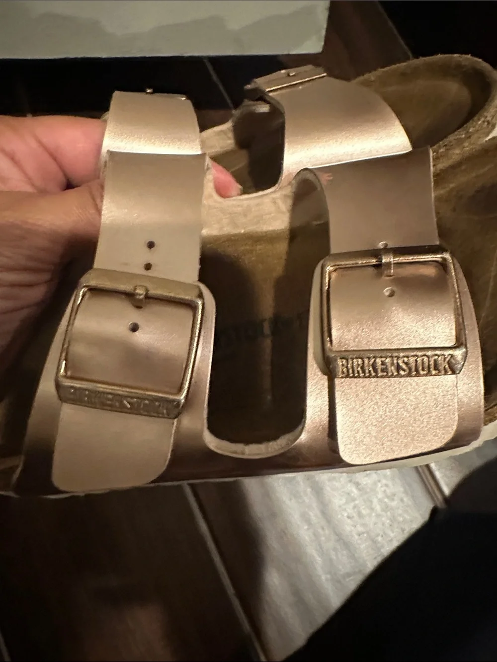 Birkenstock Kids Double-Buckle Sandals in Rose Gold